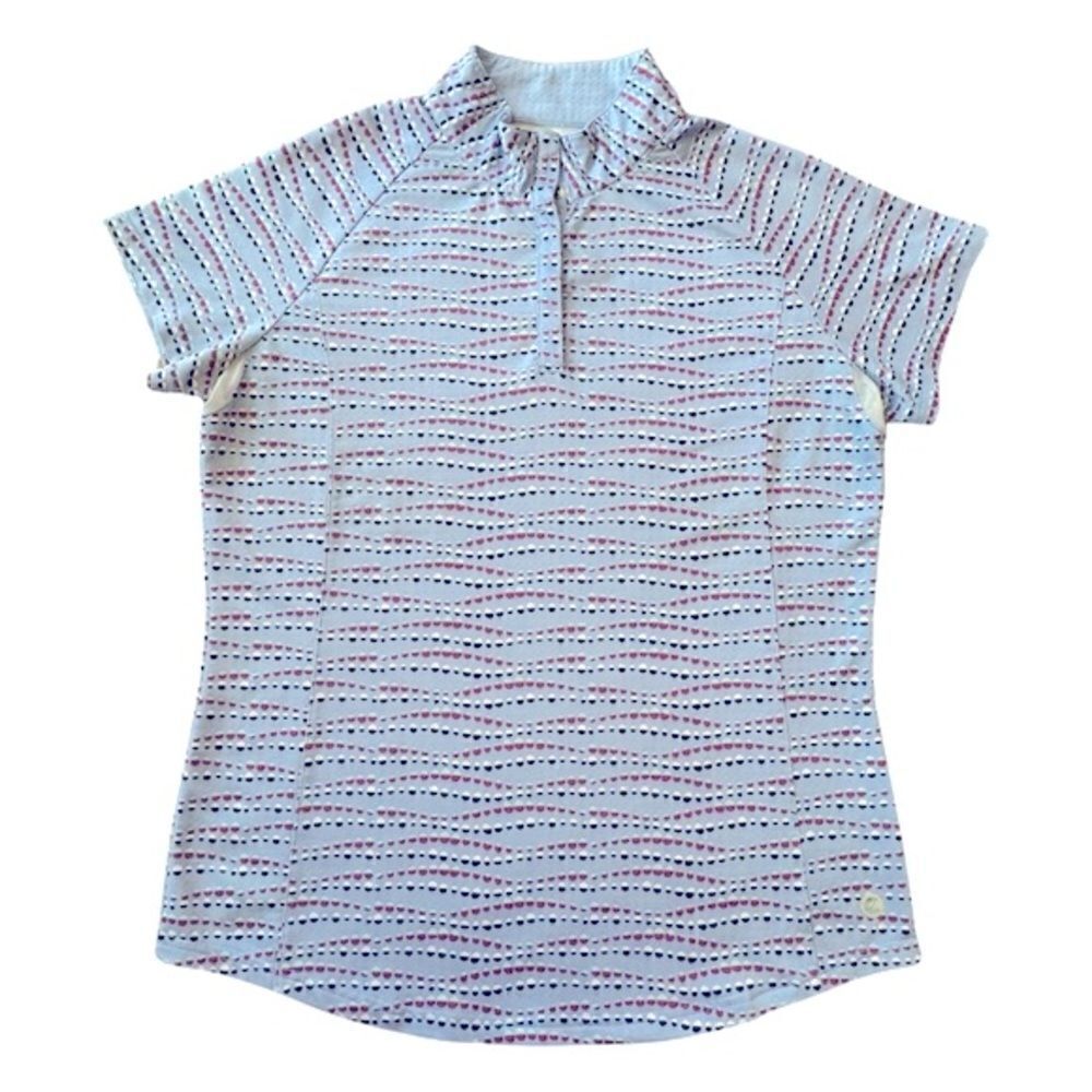 Bette & Court Button Front Golf Raglan Sleeve Polo Size Medium
